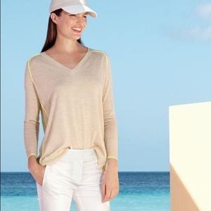 J. Crew Merino Tipped V-neck Sweater